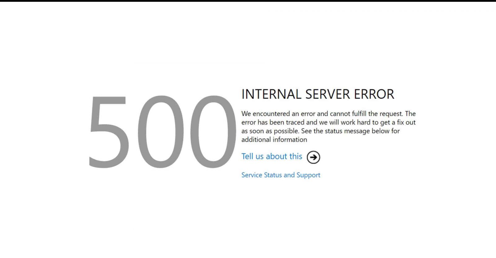 internal server error